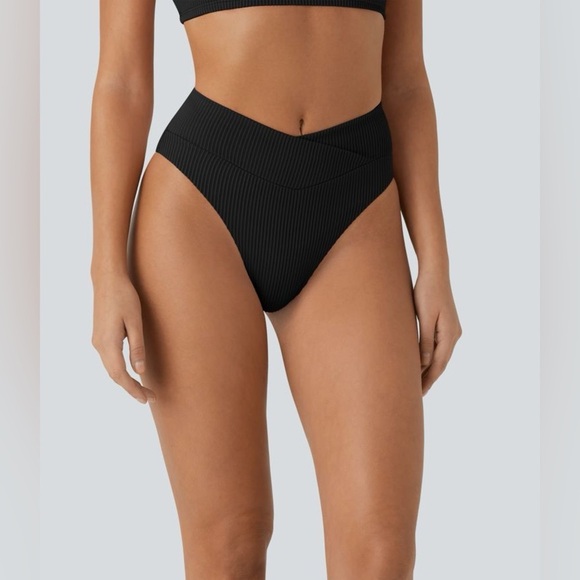 HALARA Ribbed Crossover Bikini Bottom Swimsuit | SMALL| - Picture 2 of 5